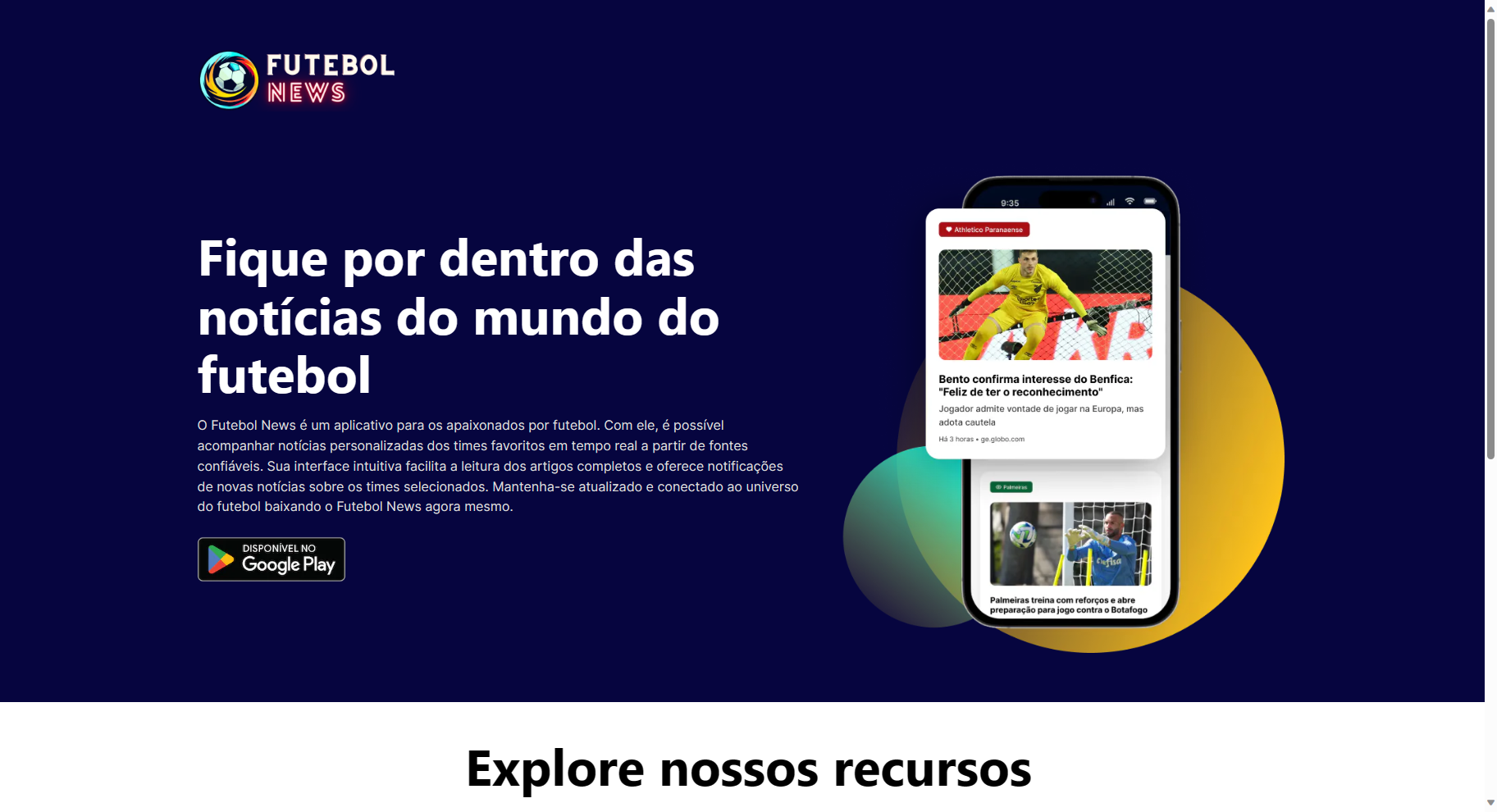 Screenshot of Futebol News